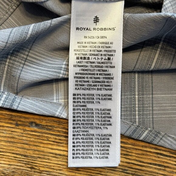 Royal Robbins Shirt Mens Long Sleeve XL Spotless Plaid Y422031 Outdoor HeiQ - Picture 13 of 13